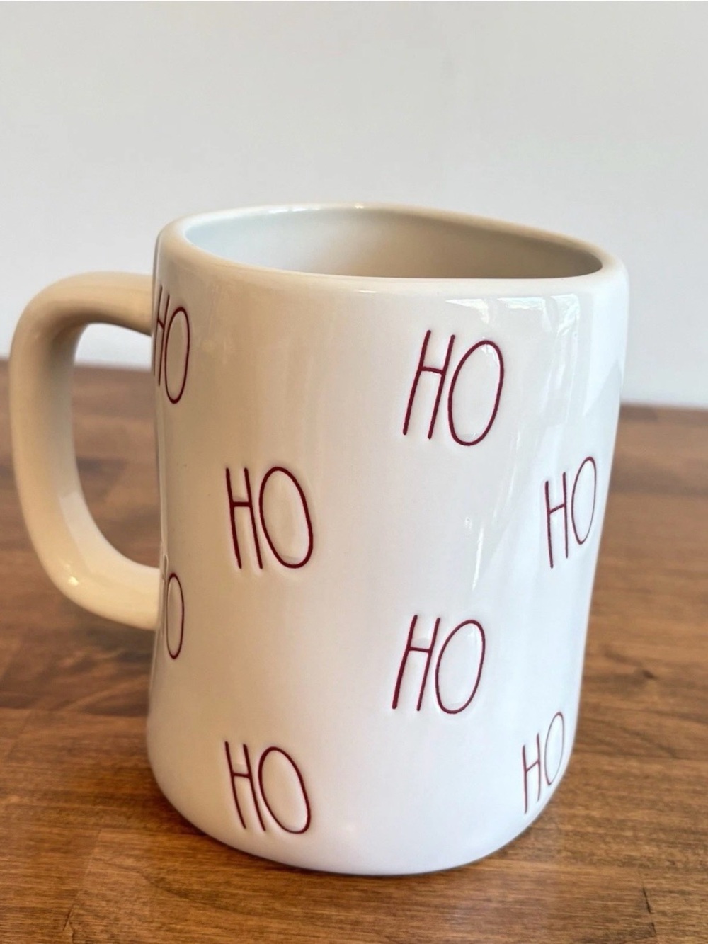 Rae Dunn HO HO HO Christmas Mug Red White Holiday Artisan Collection